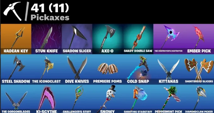 F1323 32 Skins - Peter Griffin, Valeria, The Scientist, Solid Snake, Ruby Shadows, Slim Shady - 41 Pickaxes (G)